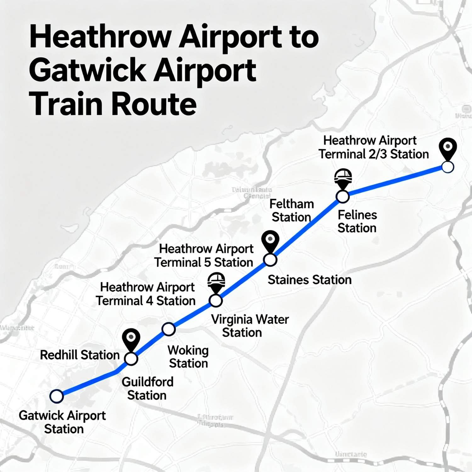 Heathrow Airport to Gatwick Airport Train Tickets